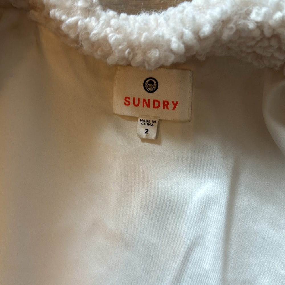 Sundry Notch Collar Sherpa Coat - image 8